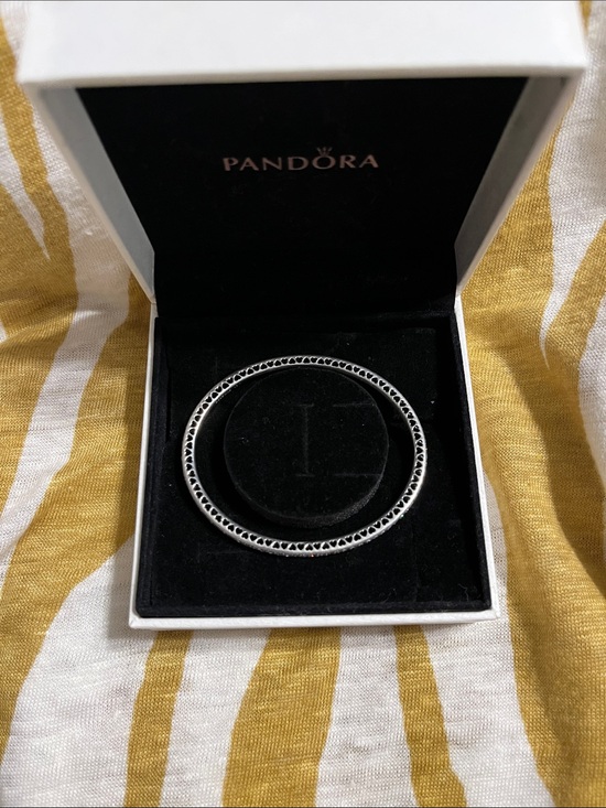 Pandora Jewelry - Pandora Silver Pavé Double Bangle Bracelet